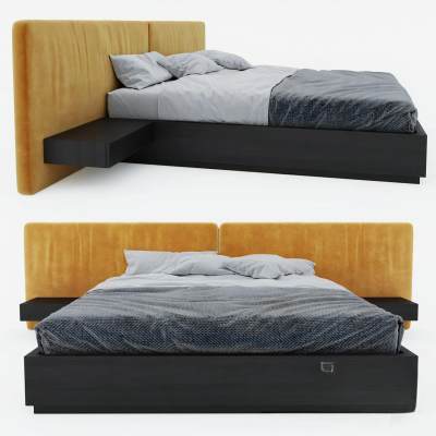 现代布艺双人床-25